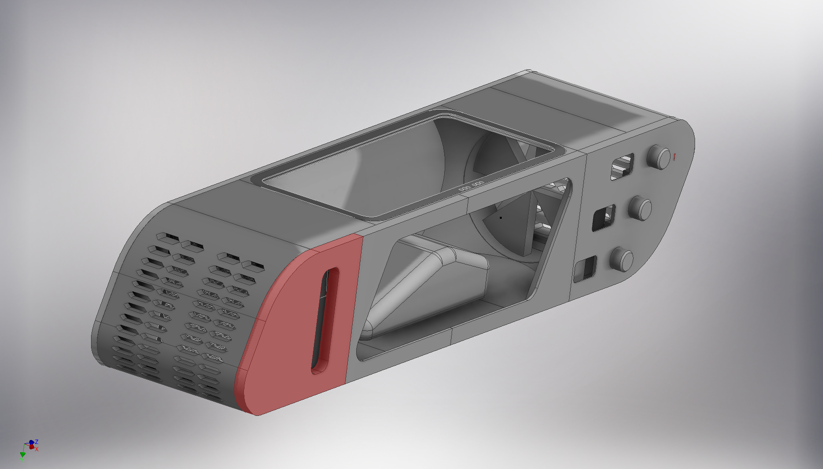 Technisches Gehäuse als sauberes CAD-Modell ausgearbeitet